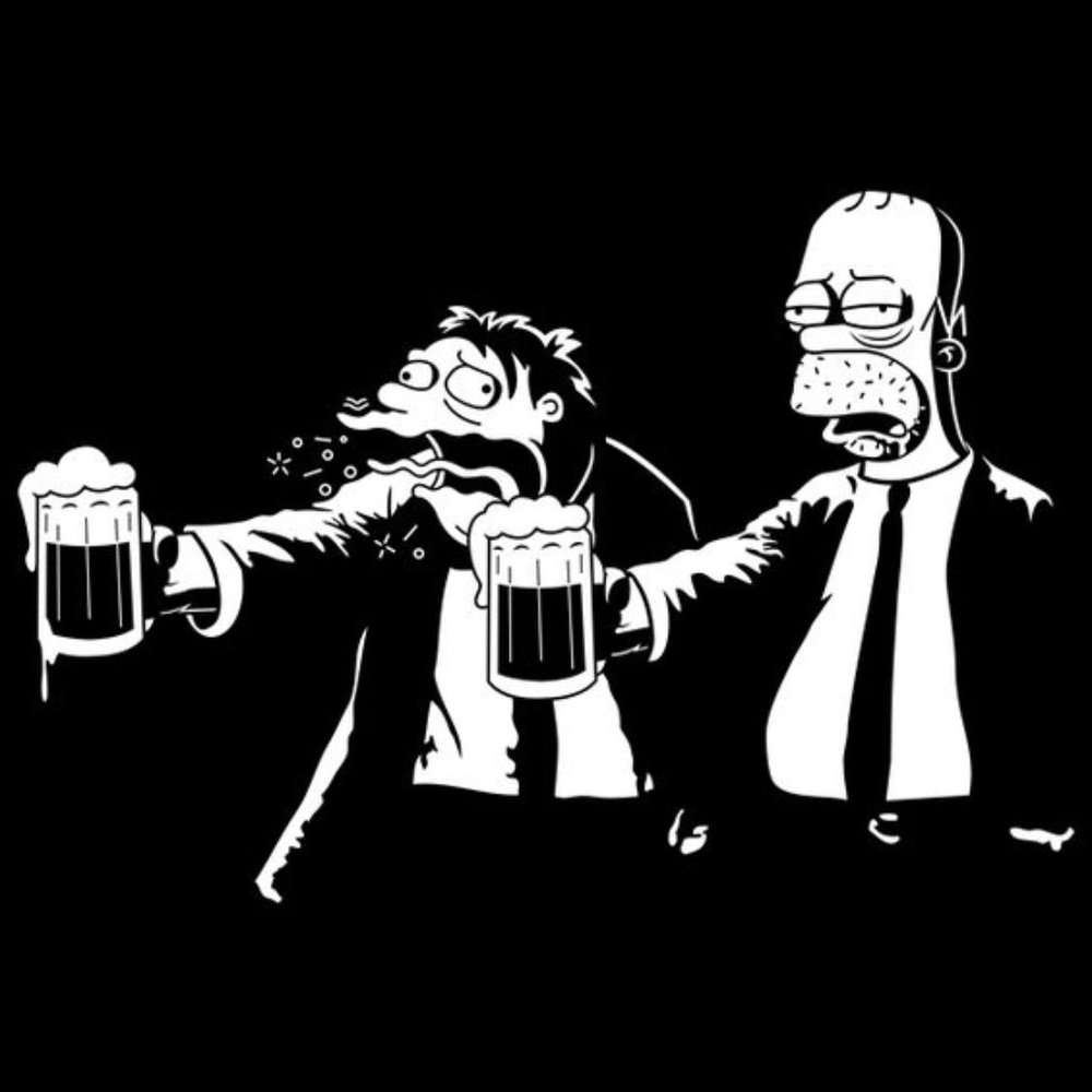 Pulp Simpsons T shirt New Retro 90s Hip Hop Rap Gangster Classic
